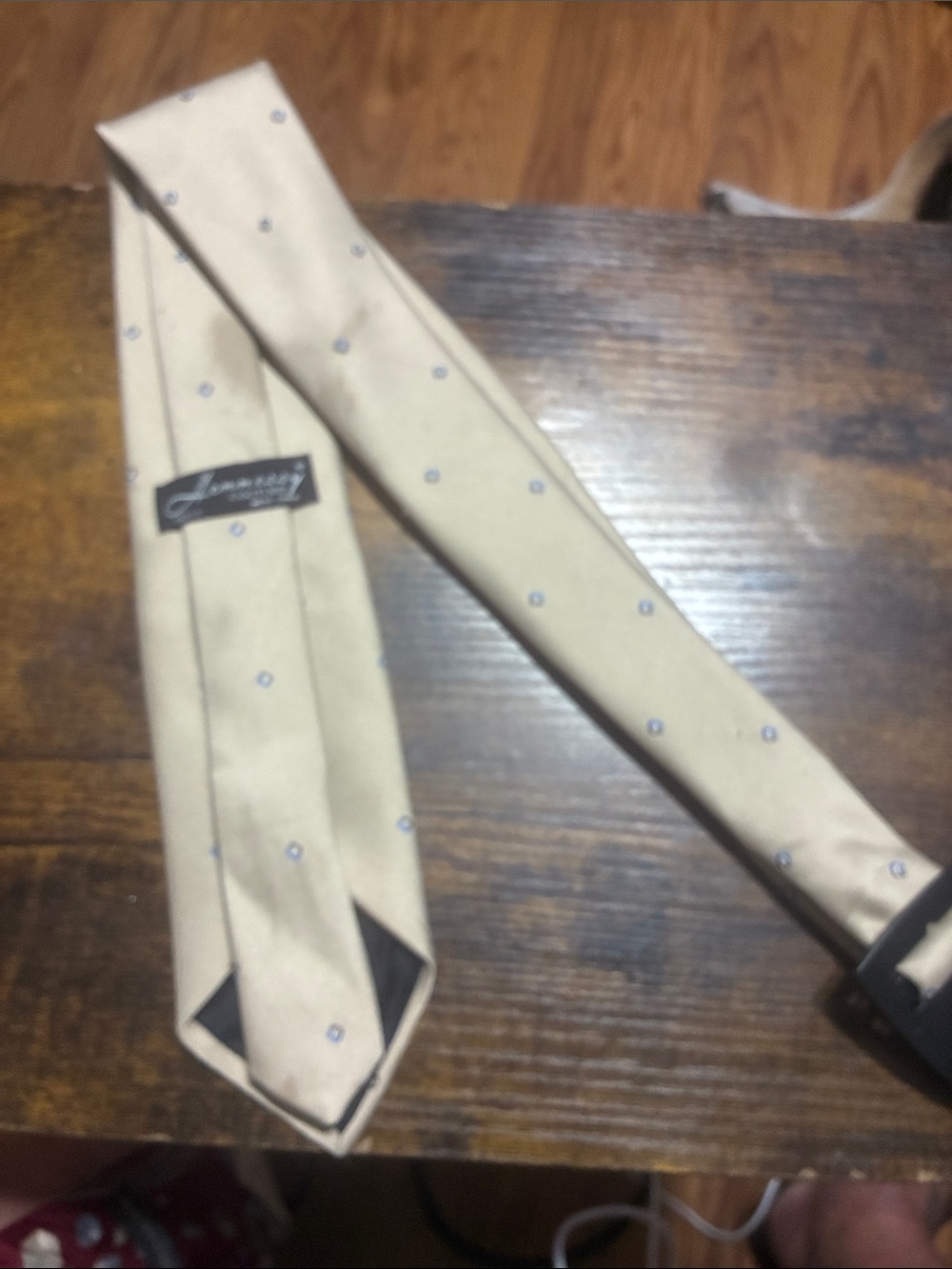 Luxury Cream Men's Tie with Subtle Dot Motif